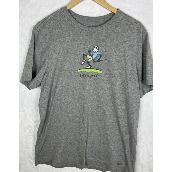 LIFE IS GOOD Crusher T-Shirt Men's Golf Gray Size Medium - Picture 1 of 6
